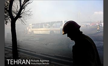 مانور آتش نشانی در شرکت اتوبوسرانی 31