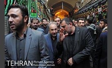 حضور شهردار تهران در مراسم عزاداری تاسوعای حسینی، بازار تهران 13