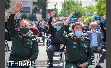 مراسم تشییع و خاکسپاری دو شهید گمنام دفاع مقدس در بوستان اندیشه 12