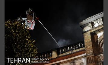 آتش سوزی ساختمان میدان حسن آباد 9