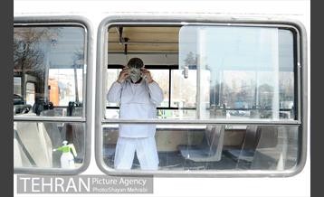 عملیات ضد عفونی کردن اتوبوس های شهری 25