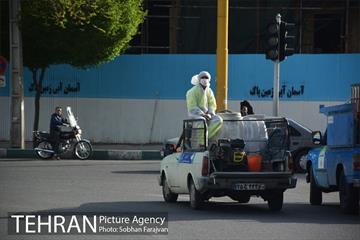 عملیات ضدعفونی معابر محله شوش  1