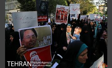 تجمع اعتراضی دانشجویان مقابل مقرسازمان ملل در تهران 9