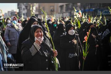 مراسم تشییع پیکر دو شهید گمنام دفاع مقدس در منطقه 11