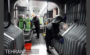 عملیات ضد عفونی کردن اتوبوس های تهران 26