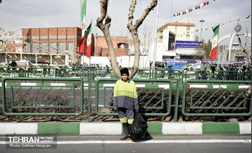 خدمات شهرداری تهران در پایان راهپیمایی ۲۲ بهمن 22