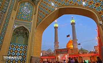 اهتزاز پرچم حرم سیدالشهدا(ع) بر فراز گنبد حرم عبدالعظیم حسنی(ع) 7