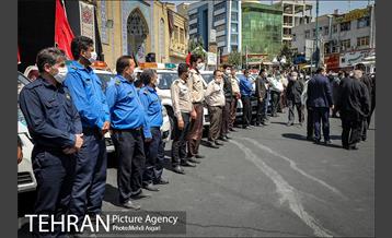کاروان عزاداری خودرویی شهربانان و معبربانان بسیجی منطقه ۲