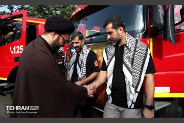 آیین بدرقه خادمین سازمان آتش‌نشانی 18