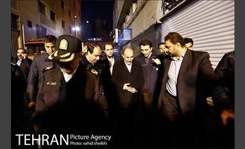بازدید سرزده  شهردار تهران از محل آتش‌سوزی ساختمان برق حرارتی وزارت نیرو 9