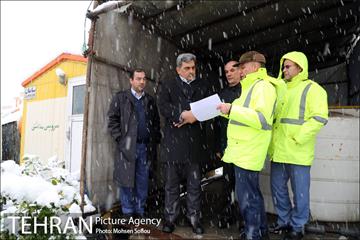 بازدید شهردار تهران از ستاد برف روبی شهرداری منطقه شش 9