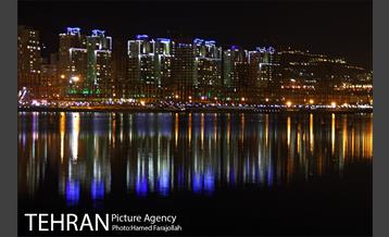 نمای غروب و شب دریاچه خلیج فارس 13