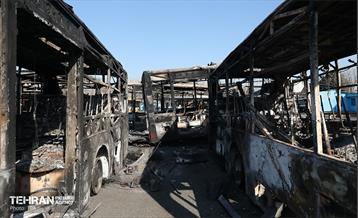 خسارات وارده به اتوبوس‌های شهر تهران 24