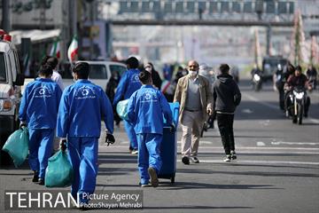 خدمات شهرداری تهران در پایان راهپیمایی ۲۲ بهمن 4