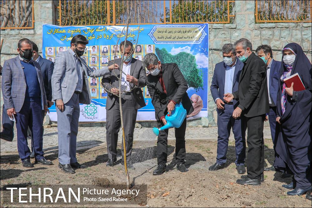 مراسم درختکاری به مناسبت یادبود همکاران جانباخته کرونا در شهرداری تهران 28