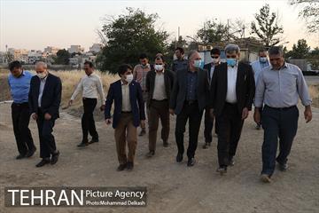 بازدید شهردار تهران از ضلع جنوبی خیابان استاد معین در پادگان جی 23