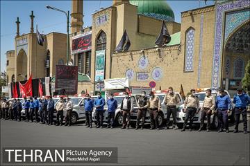 کاروان عزاداری خودرویی شهربانان و معبربانان بسیجی منطقه ۲