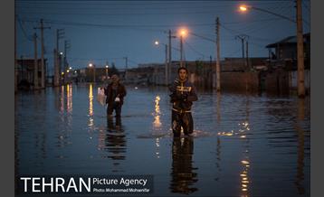 عملیات تخلیه آب از محلات گمیشان 33