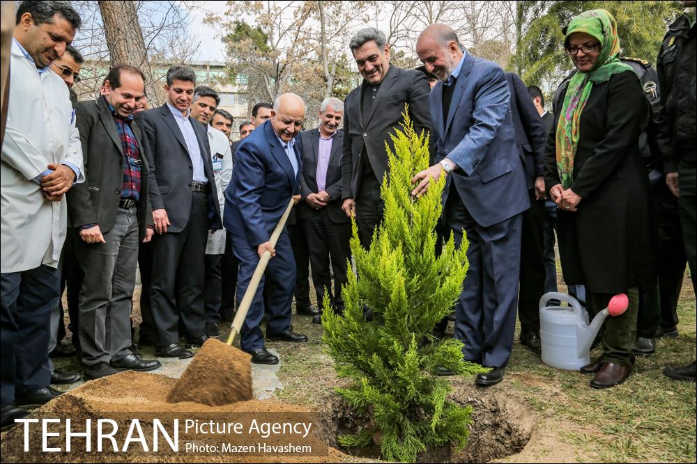 آیین کاشت درخت در بیمارستان شریعتی توسط شهردار تهران 25