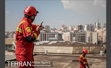 مانور عملیات آتش نشانی در شمال تهران 5