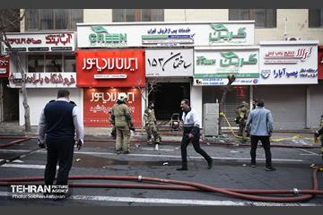 آتش سوزی در خیابان بهار تهران 61