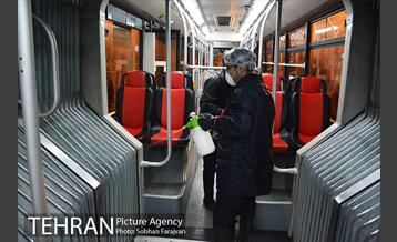 آغاز عملیات ضدعفونی کردن اتوبوس های تهران 15