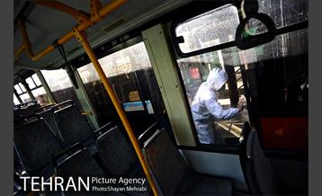 عملیات ضد عفونی کردن اتوبوس های شهری 18
