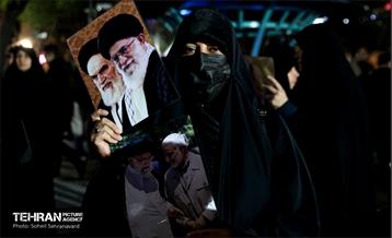 مراسم سوگواری هفتمین روز شهادت رهبر انقلاب در میدان هفت‌حوض