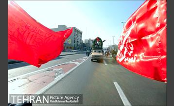 تشییع پیکر مطهر 2 شهید گمنام در مسجد جامع فاطمیه منطقه 8