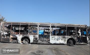 خسارات وارده به اتوبوس‌های شهر تهران 66