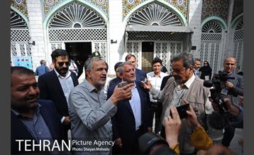 حضور محسن هاشمی در مسجد فخریه برای انتخابات شورایاری ها 9