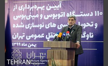 آیین بهره برداری از ۱۱۰ دستگاه اتوبوس و مینی بوس ناوگان حمل و نقل عمومی تهران 42