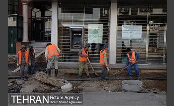 سنگ فرش شدن خیابان پامنار‎  10