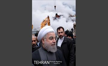 حضور رییس جمهور در محل ریزش ساختمان پلاسکو 15