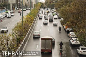 ترافیک تهران در یک روز بارانی 8