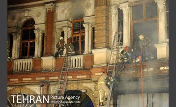 آتش سوزی ساختمان میدان حسن آباد 5