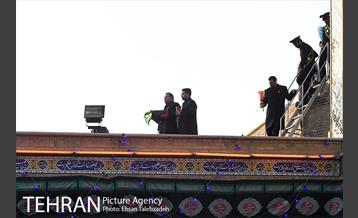 مراسم تعویض پرچم گنبد حرم حضرت عبدالعظیم (ع) 15