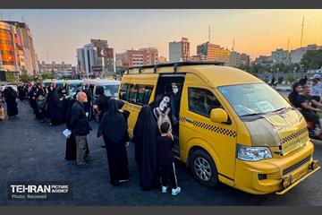 خدمت‌رسانی رایگان تاکسی‌های شهری به شرکت‌کنندگان مراسم تشییع پیکر آقای شهید ایران 3