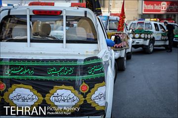 کاروان عزاداری خودرویی شهربانان و معبربانان بسیجی منطقه ۲