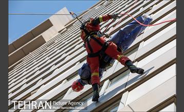 مانور عملیات آتش نشانی در شمال تهران 6