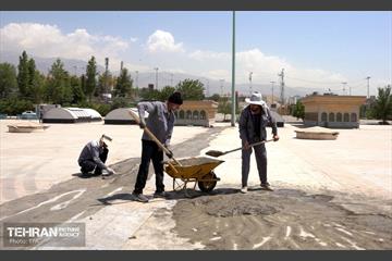 آماده‌سازی مصلی امام خمینی(ره) برای میزبانی مراسم بدرقه و وداع با آقای شهید ایران 16