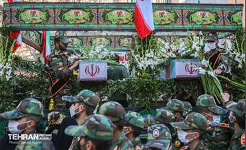 مراسم تشییع پیکر دو شهید گمنام دفاع مقدس در منطقه 11