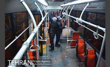 آغاز عملیات ضدعفونی کردن اتوبوس های تهران 18