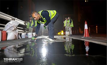 مرمت و بازسازی روکش پل تقاطع حافظ و طالقانی 9