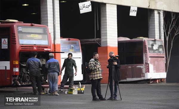 بازدید اصحاب رسانه از مراکز بازسازی ناوگان اتوبوسرانی 9