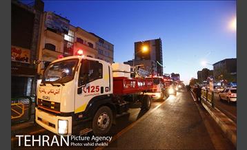 آئین رونمایی از تجهیزات جدید سازمان آتش نشانی پایتخت در ضدعفونی اماکن عمومی 15