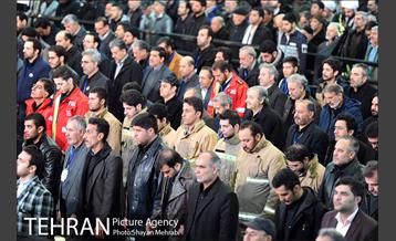 تشییع شهدای آتش نشان در شبستان مصلی 10