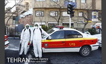 عملیات گسترده ضدعفونی خیابان ولیعصر (عج) توسط آتش نشانان تهران 1