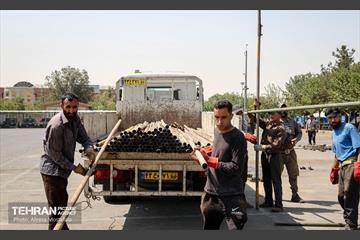 آماده‌سازی زائرشهر بوستان میدان مرکزی میوه و تره‌بار 15