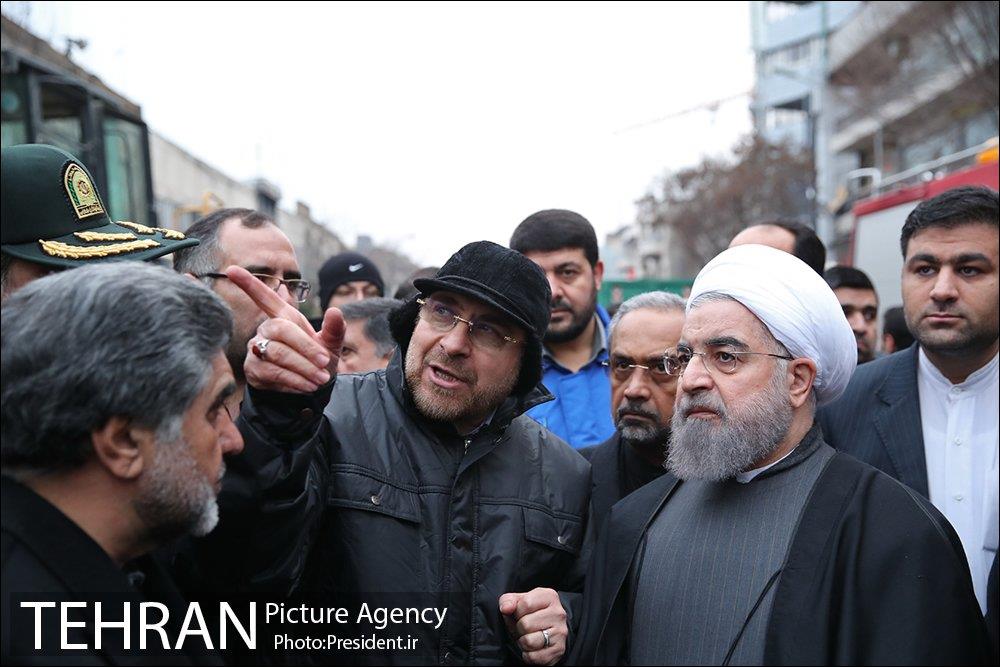 حضور رییس جمهور در محل ریزش ساختمان پلاسکو 7